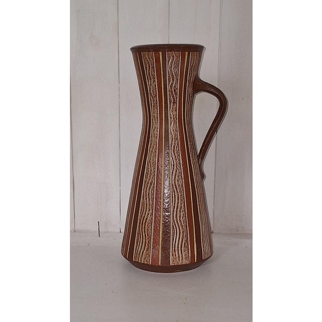 1960s Vintage German Handled Vase in Reddish-Brown Ceramic, 1960s For Sale - Image 5 of 5