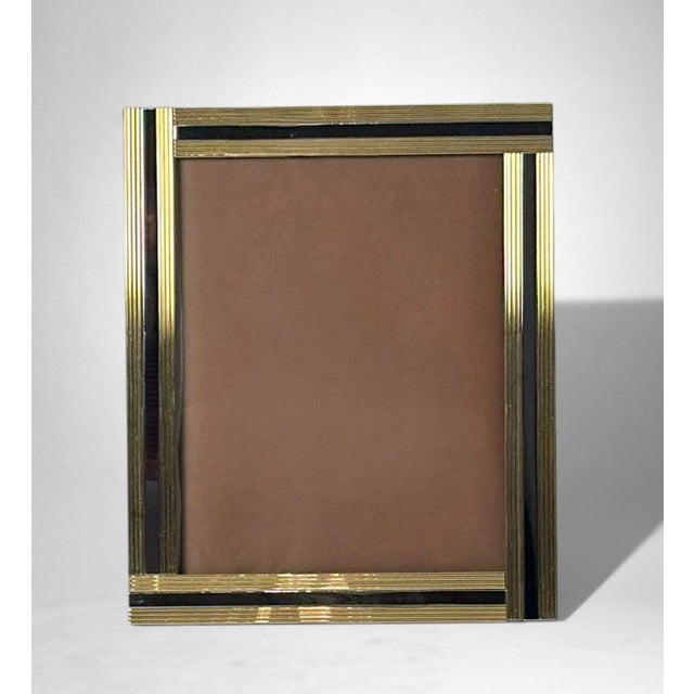 Metal Romeo Rega Style Italian Brass and Steel Picture Frame For Sale - Image 7 of 18