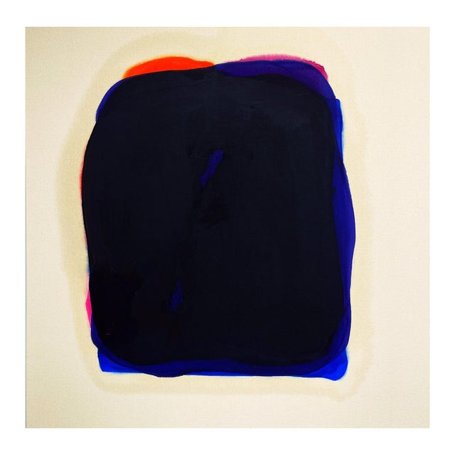 Contemporary abstract painting by Houston-based artist Gary Griffin. The work features a central amorphous shape created...