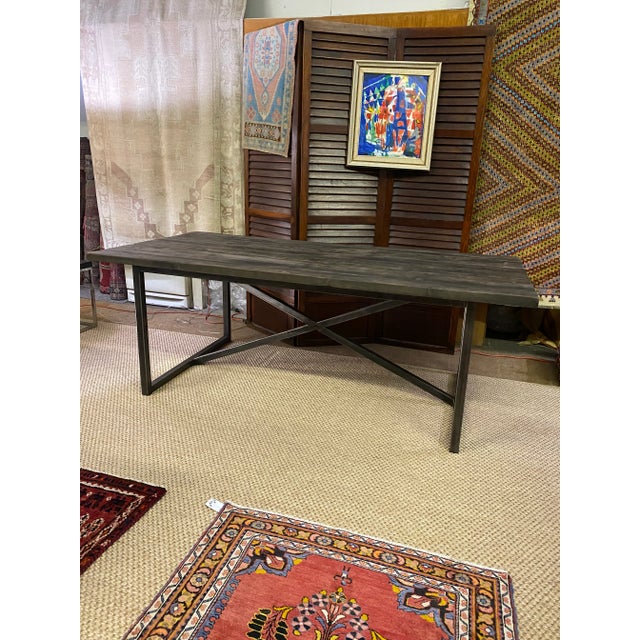 Timothy Oulton Sassafras & Iron Modern Dining Table For Sale - Image 12 of 13