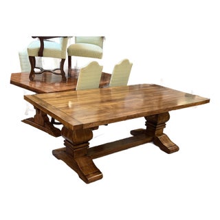 Amish Tuscany Trestle Extension Dining Table For Sale