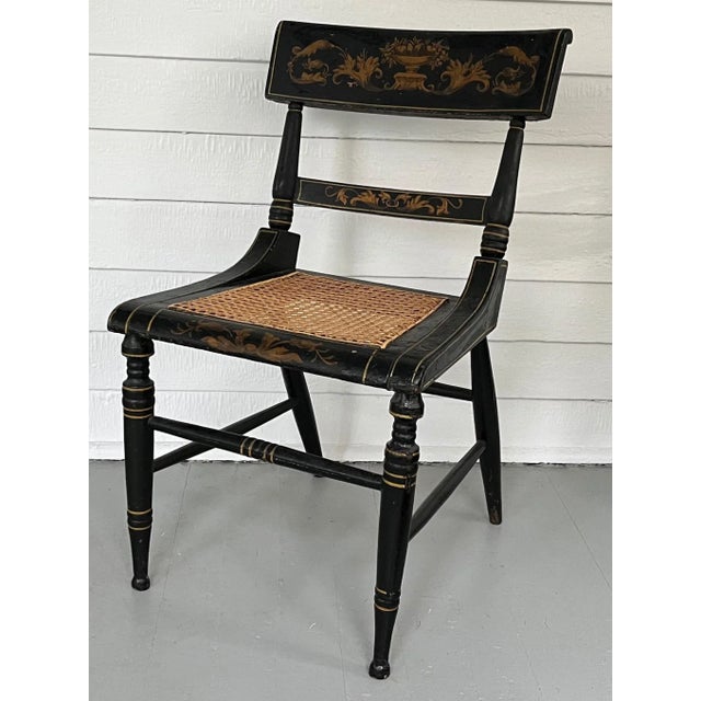 Antique Early 19th Century American Classical Paint Decorated Side Chair For Sale - Image 10 of 11