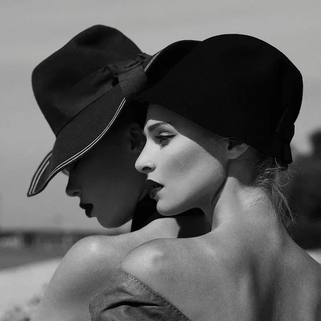 Dasha & mari - models in hats - limited edition 30x30'' inches oversize c print - numbered and stamped limited to 100...