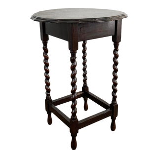 Antique Wooden Barley Twist Table For Sale