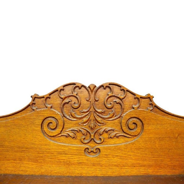 1940s Rj Horner Carved Oak 2-Door Bookcase Unsigned C1920 For Sale - Image 5 of 14