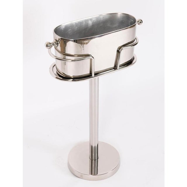 Vintage Silver-Plated Champagne Cooler on Stand, 20th Century For Sale - Image 4 of 14