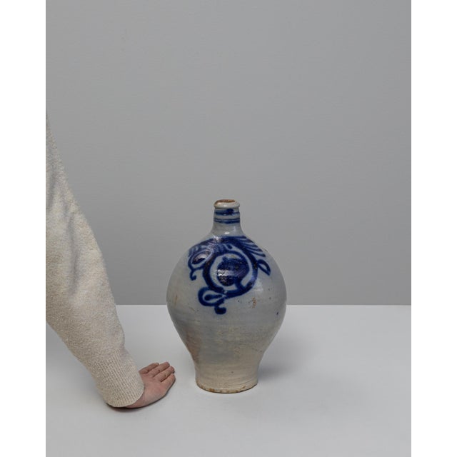 20th Century Belgian Traditional Blue and Gray Ceramic Vase for Home Decor For Sale - Image 17 of 18