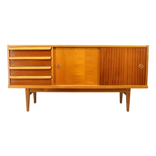 Mid-Century Teak and Maple Sideboard, Czechoslovakia, 1960s For Sale