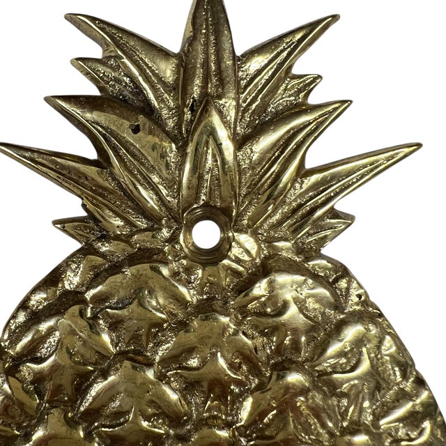 Farmhouse Vintage Brass Pineapple Wall Mount Candleholder For Sale - Image 3 of 3