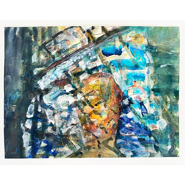 Warren Fischer Figurative Abstract Watercolor Painting on Paper For Sale - Image 4 of 4