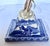 Antique English Blue & White Transferware Pyramidal Inkwell With French Glass Insert & Quill For Sale - Image 14 of 14