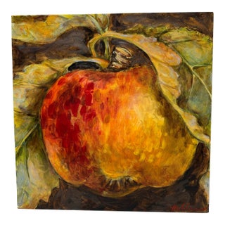 Nicole Eteinne Original Painting "Apple" on Stretched Canvas For Sale