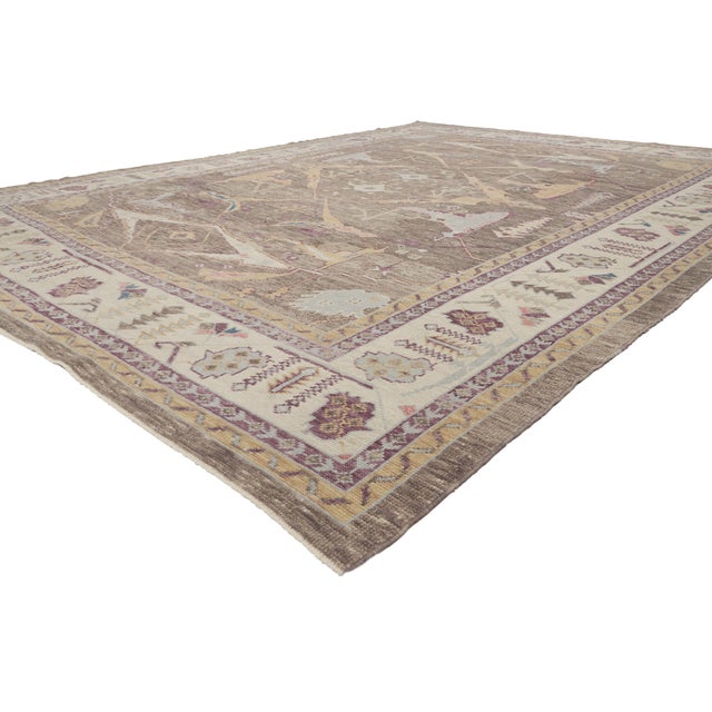 52791 Contemporary Turkish Oushak Rug, 10'01 x 13'05. The Nomadic Reverie: A Contemporary Turkish Oushak Masterpiece of...
