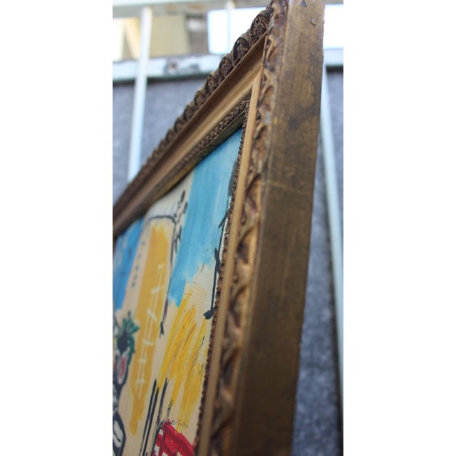 Jean Michel Basquiat Modernistic Painting After Jean-Michel Basquiat, Circa 1980 For Sale - Image 4 of 10