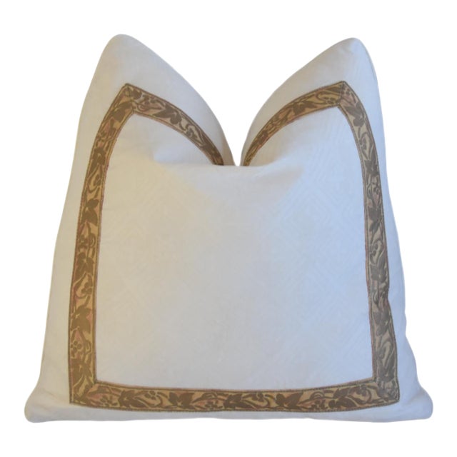 Italian Designer Mariano Fortuny Jupon Bouquet Feather/Down Pillow For Sale