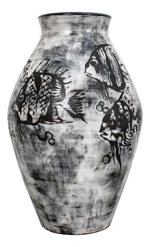 Floor Vase with Fish Pattern
