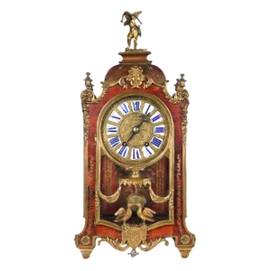 Antique Mechanical Clock in Inlaid Wood
