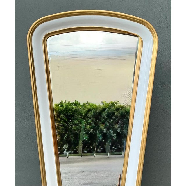 Vintage Gold Tipped White Lacquer Mirrors - Set of Two For Sale - Image 9 of 12