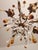 Floral Five-Light Gilded Ceiling Lamp with Crystals and Murano Glass Crystal Drops, 1960s For Sale - Image 15 of 18