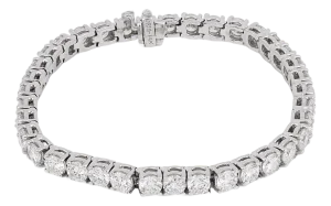 12.50 Carat Total Weight Diamond 14k White Gold Tennis Bracelet