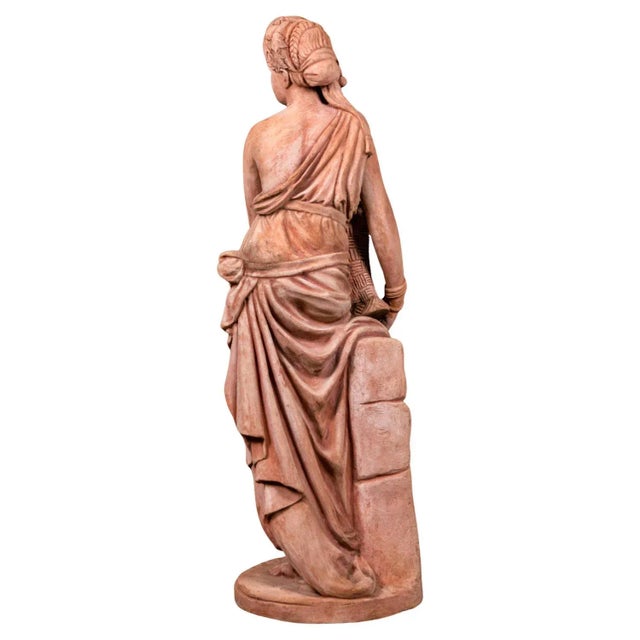 Statues of Abundance, 20th Century, Terracotta, Set of 2 For Sale - Image 6 of 9