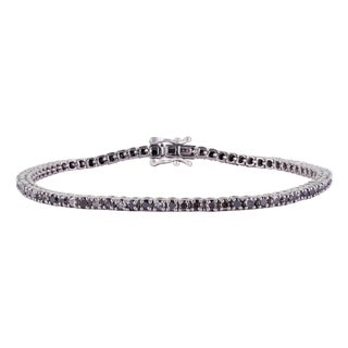 Carat&Her Minimalist 2.87 Ct Eclipse Black Diamond Tennis Bracelet for Women - Christmas Gift For Sale