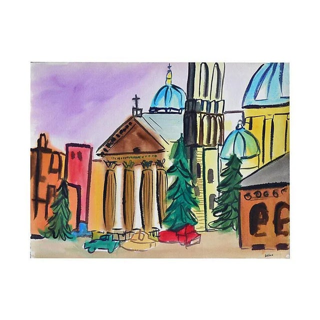 Colorful Skyline by Diane Baldwin For Sale - Image 4 of 4