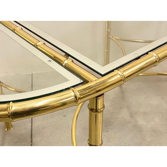 Dining Table in Faux Bamboo & Brass from Maison Baguès, 1970s For Sale - Image 11 of 16
