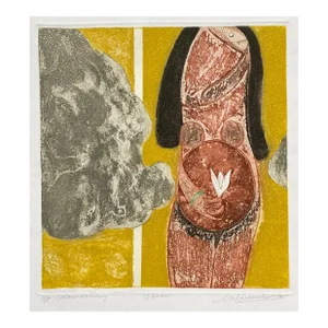 1985 Janna Modern Female Nude Color Etching