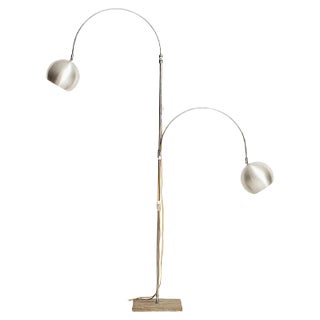 Large Italian Flexible 2-Arm Floor Lamp, 1960s For Sale