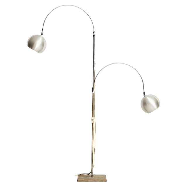 Large Italian Flexible 2-Arm Floor Lamp, 1960s For Sale