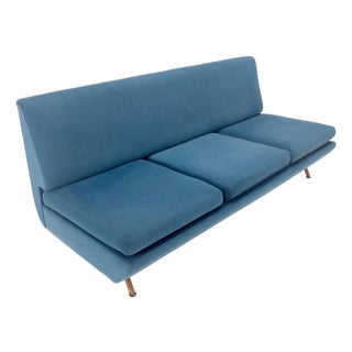 Marco Zanuso Sofa for Arflex Mid Century Italian Modern Teal Upholstery Clean! For Sale