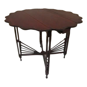 Antique 1800s Poker Game Wood Table Drop Down Leaf Foldable One Drawer