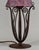 1920s French Art Deco Daum and Robj Table Lamp Burgundy Mottled Glass Wrought Iron For Sale - Image 6 of 11