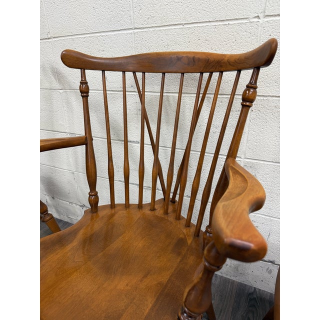 Vintage Ethan Allen Heirloom Maple Nutmeg Fiddleback Duxbury Dining Chairs For Sale - Image 12 of 12