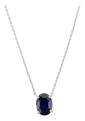 Blue Sapphire Solitaire Pendant Chain Necklace in 14k Solid Gold