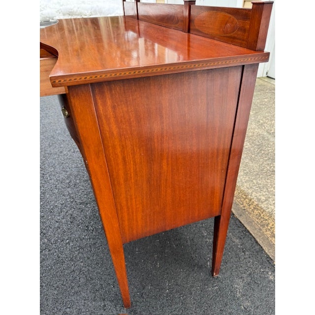 Mid 20th Century Mahogany Bellflower Inlaid Sideboard by Mayflower Furniture Boston, Ma For Sale - Image 5 of 12