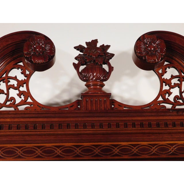 Brown Kindel Winterthur Collection Mahogany 2 Piece Display Curio Cabinet Breakfront For Sale - Image 8 of 18