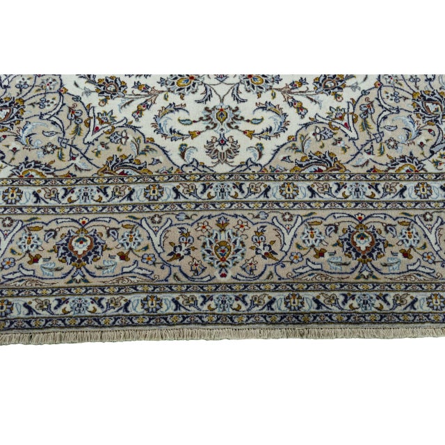 Beige Hand-Knotted Kashan Cork Oriental Rug For Sale - Image 8 of 14