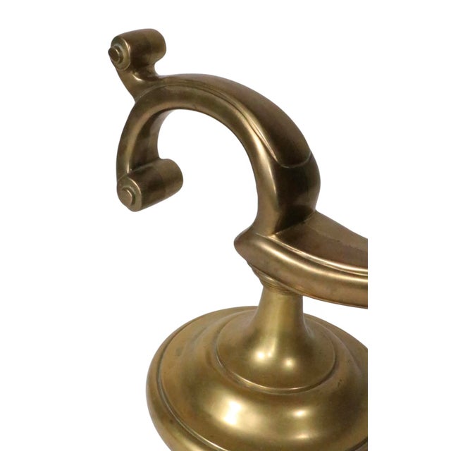Mid 20th Century Classical Revival Brass Desk Lamp With Original Pleated Shade For Sale In New York - Image 6 of 15