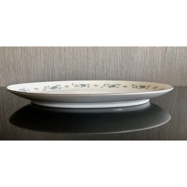 Noritake 1960s Noritake Wellesley Modern Floral Serving Dish with Platinum Trim 6214 For Sale - Image 4 of 5