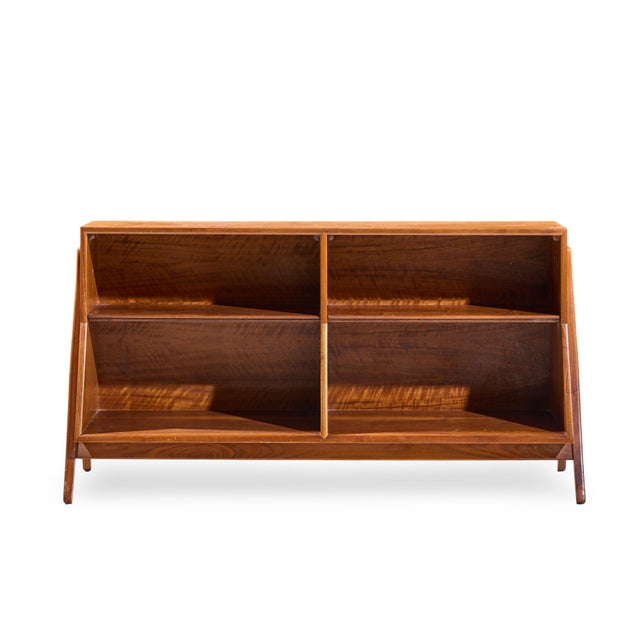 Kipp Stewart for Drexel Declaration Mid Century Walnut Bookcase Shelf This bookcase measures: 59 wide x 16.5 deep x 31...