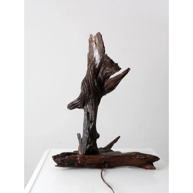 Farmhouse Vintage Driftwood Lamp For Sale - Image 3 of 11