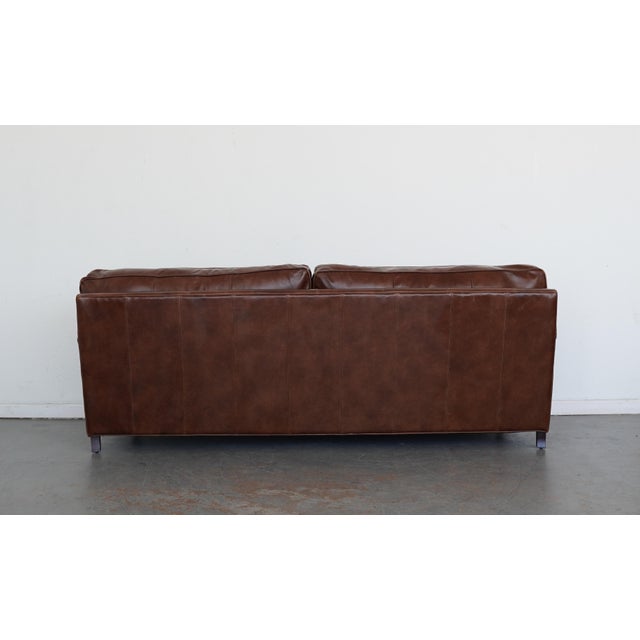 Ballard Designs Ballard Designs Wynne Leather Sofa For Sale - Image 4 of 16