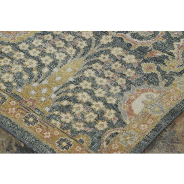 2010s Rug & Kilim’s Persian-Inspired Rug, Victorian Floral Trellis on Charcoal-Blue Field For Sale - Image 5 of 7