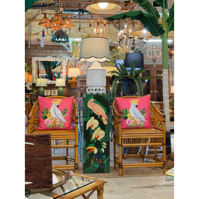 Vintage Hand-Painted Tropical Coastal Pedestal For Sale - Image 12 of 12