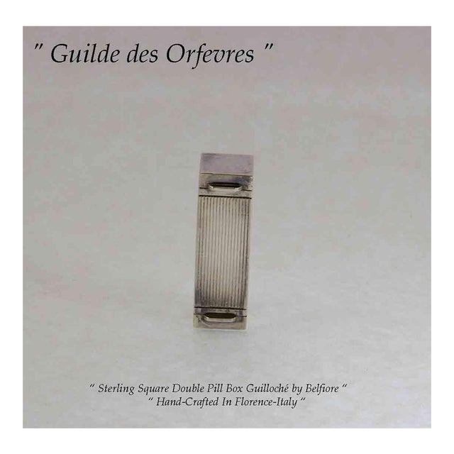 1990s Sterling Silver Double Pill Box, Square For Sale