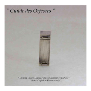 1990s Sterling Silver Double Pill Box, Square