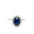An elegant Cerrone sapphire and diamond ring crafted in 18ct white gold, featuring a vibrant deep blue centre stone framed...