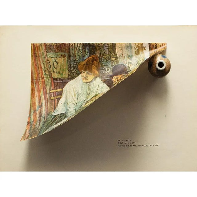 The School of Paris 1950s After Toulouse-Lautrec "At the Café La Mie" Vintage Full Color Print For Sale - Image 3 of 8